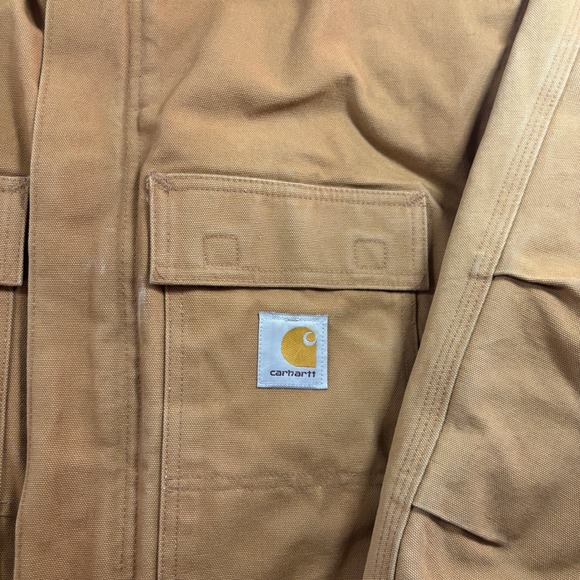 VTG Carhartt Workwear Jacket Brown Quilted Lined Corduroy Collar Men USA Size XL - Picture 2 of 15